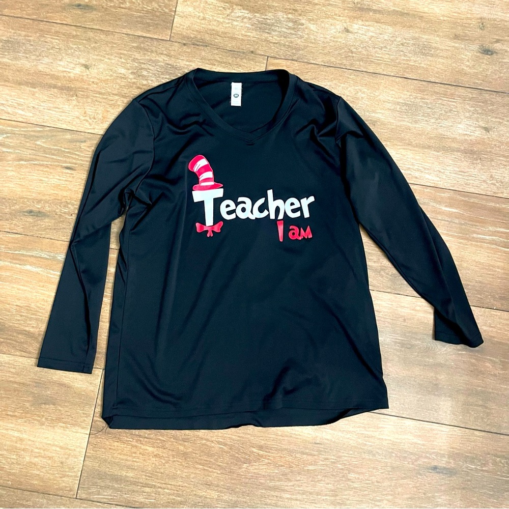 BAW Dr. Seuss Teacher Iam Black Longsleeve Shirt Size 2X